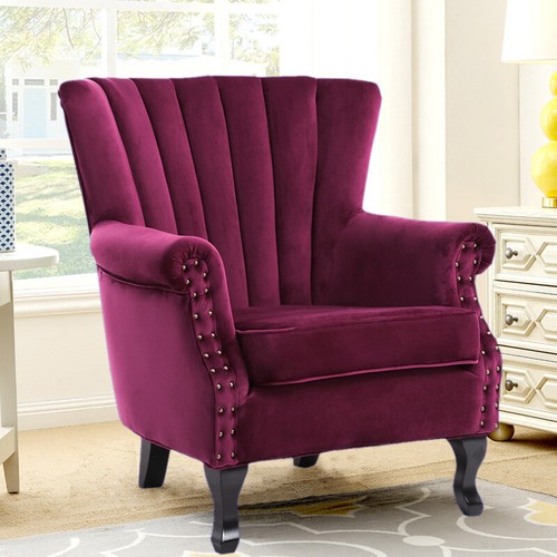 Curved scallop back armchair - back,