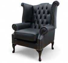 Armchair Black Italian Leather
