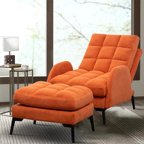 Upholstered velvet recliner - velvet,