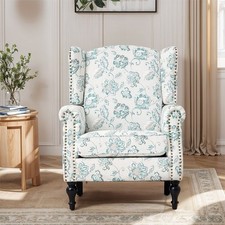 Velvet Wingback Armchair