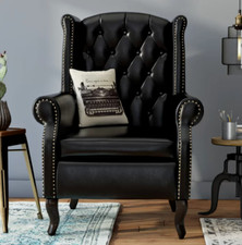Leather Wing Chair High Back