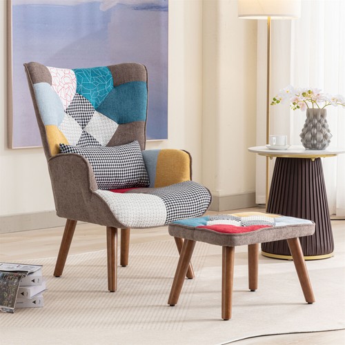Patchwork lounge chair fabric - lounge,