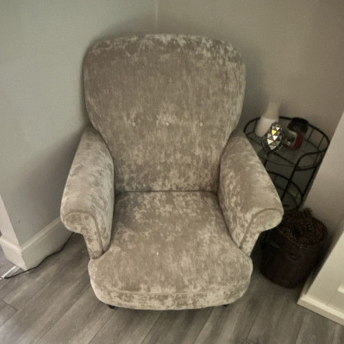 Beige velvet high back - velvet,