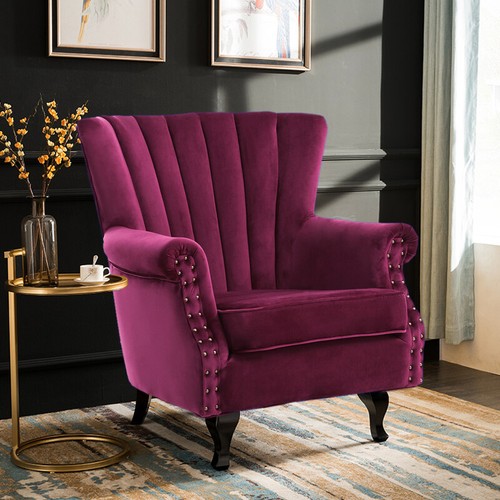 Retro wine red armchair - retro, wing