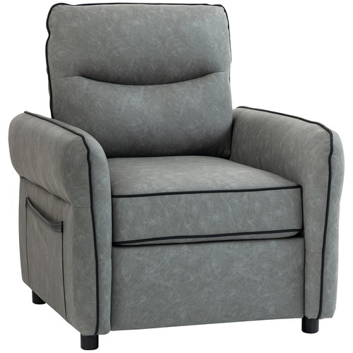 Homcom armchair faux - homcom, armchair,